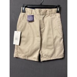 Classic School Uniform Shorts Boys 5 Khaki Chino Adjustable Waist NWT